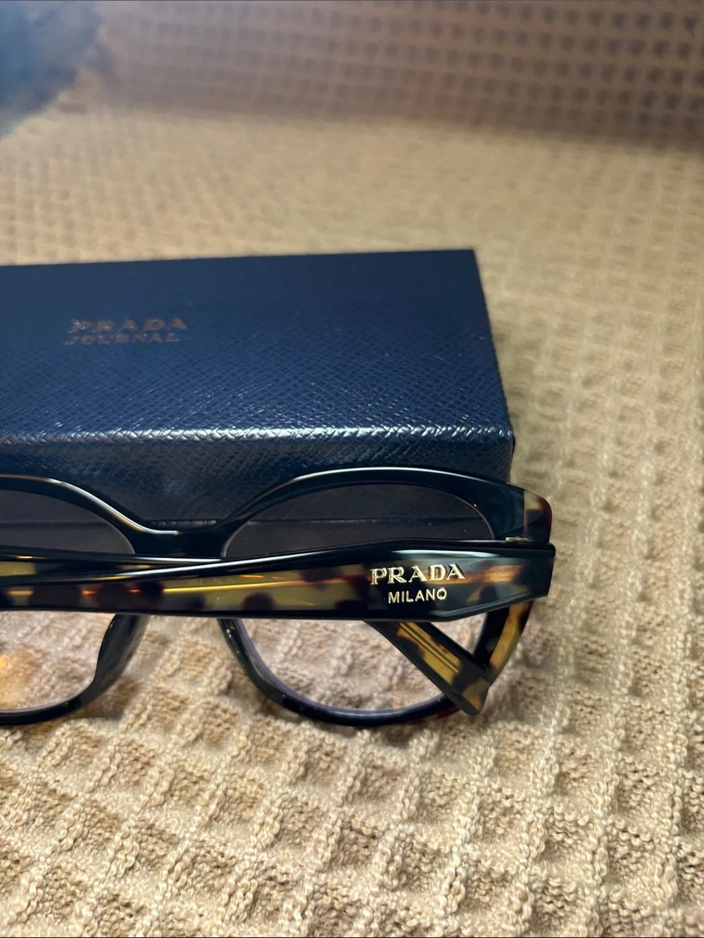 PRADA Black with Tortoiseshell Cat-Eye Optical Frames